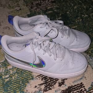 Nike Light Blue Youth 6.5/WMN 8 Sneakers with Iridescent Detail